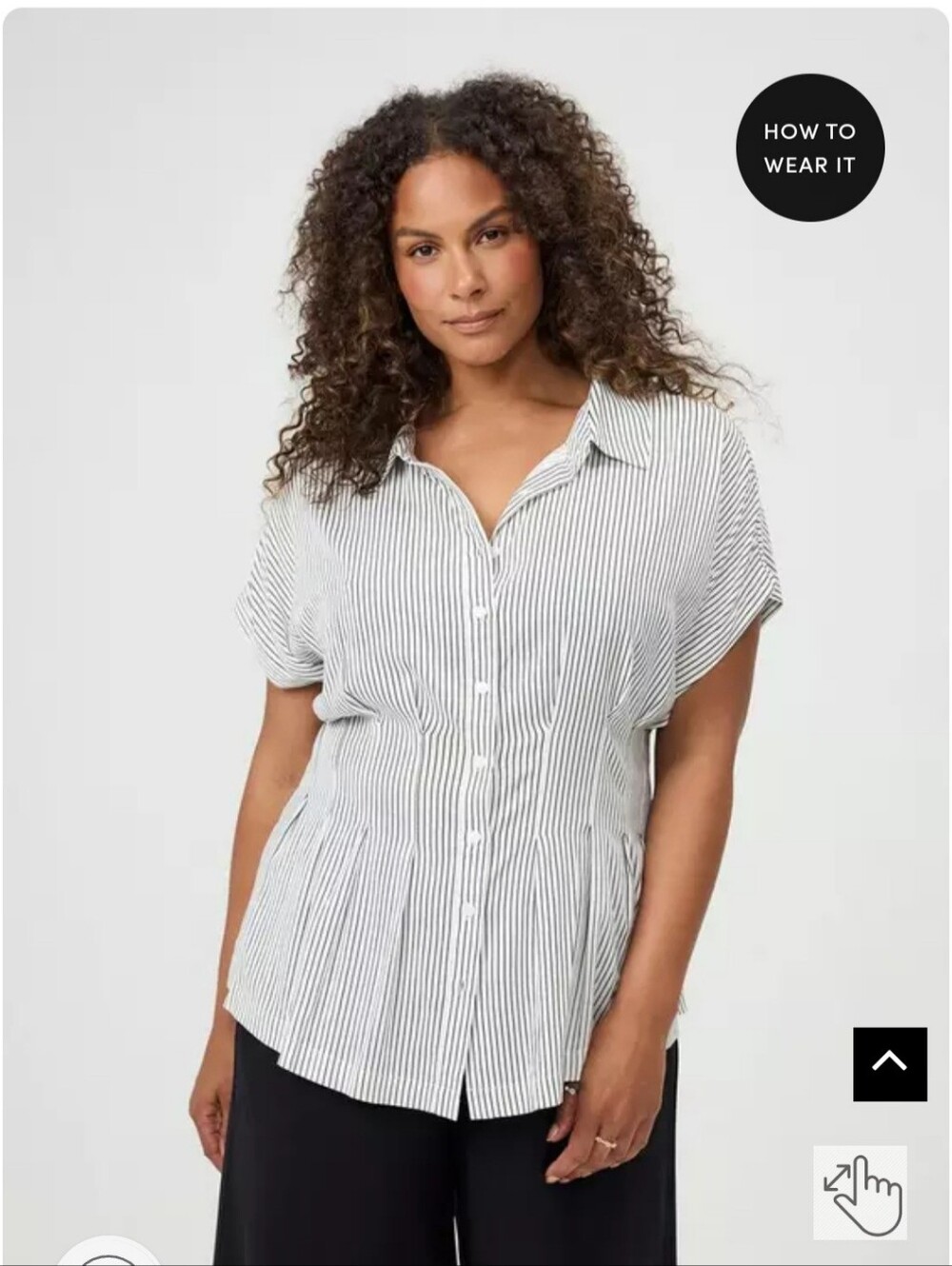 torrid Black & White Striped Button-Down Shirt